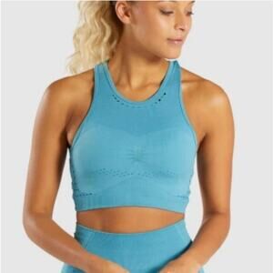 Gymshark Flawless Knit‎ Sports Bra in Teal Size S